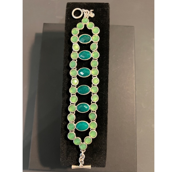 VINTAGE LUCKY BRAND: Reversable Necklace & Bracelet/Silvertone & Glass/Earrings - Picture 6 of 12